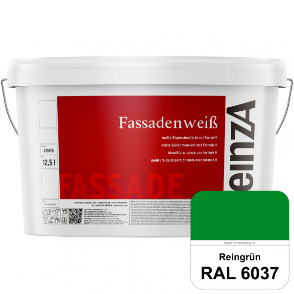 einzA Fassadenweiß (RAL 6037 Reingrün) Sil-Fassadenfarbe gegen Schmutz & Vergrünung