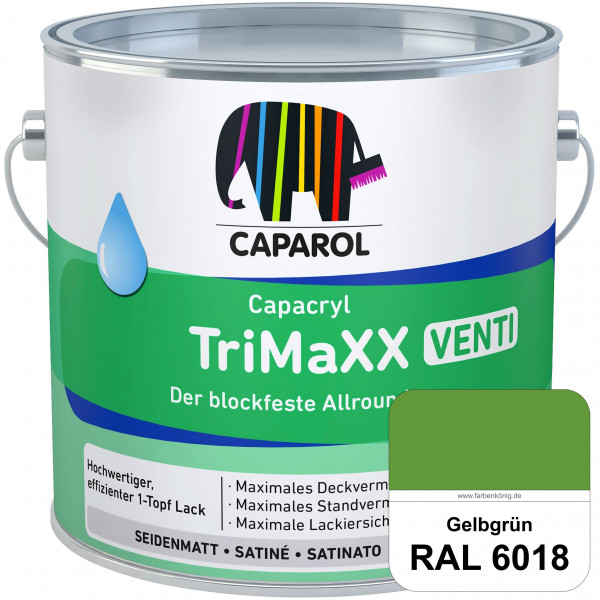 Capacryl TriMaXX Venti (RAL 6018 Gelbgrün) Der blockfeste Allrounder für Fenster & Türen