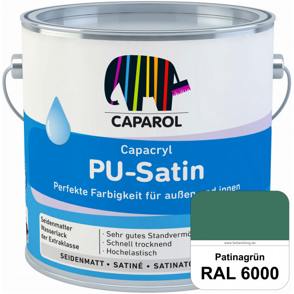 Capacryl PU-Satin (RAL 6000 Patinagrün) hochwertige Zwischen-/ Schluss­lackierungen für grundierte H