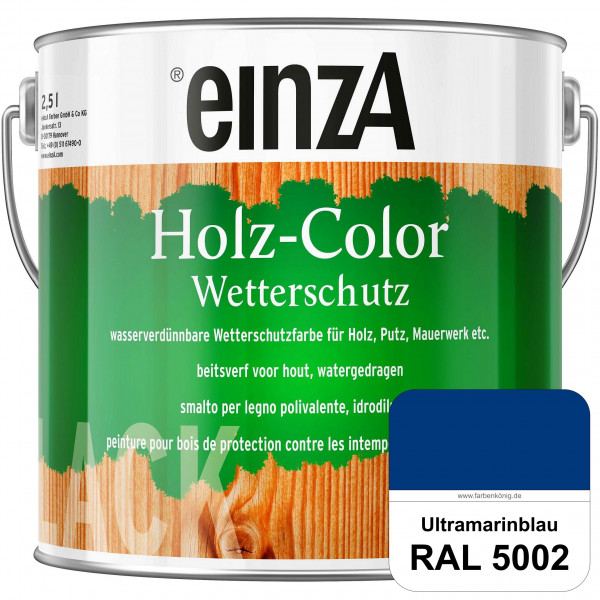 einzA Holz-Color (RAL 5002 Ultramarinblau) Wetterschutzfarbe für außen