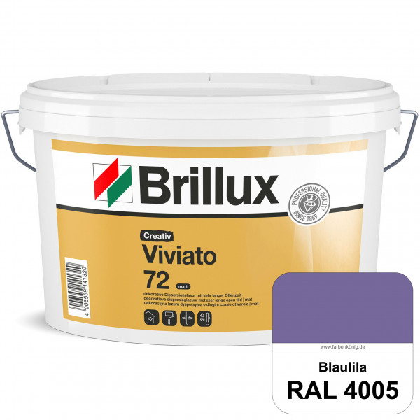 Creativ Viviato 72 (RAL 4005 Blaulila) Tuchmatte Dispersionslasur für die dekorative Wandgestaltung