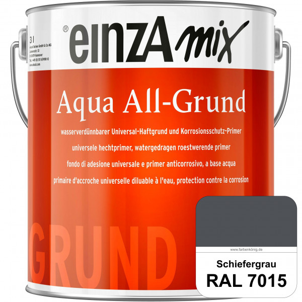 einzA Aqua All-Grund (RAL 7015 Schiefergrau) Wasserverdünnbarer Haftgrund & Korrosionsschutz-Primer