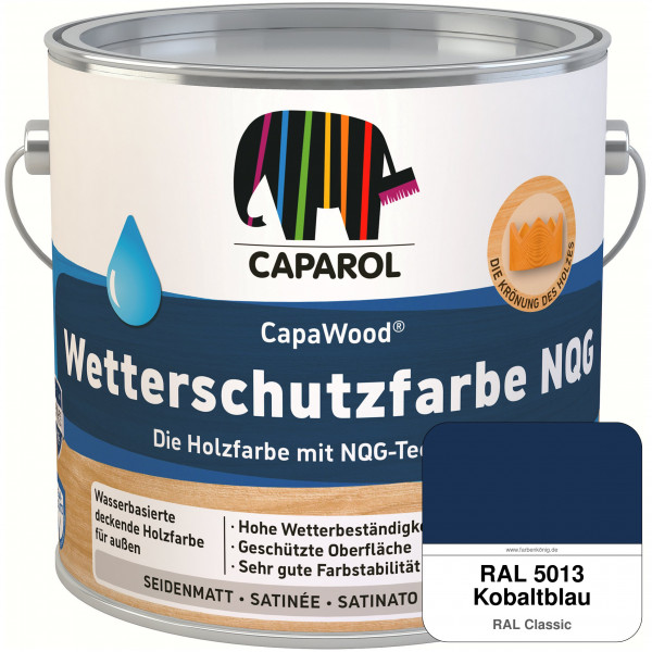CapaWood® Wetterschutzfarbe NQG (RAL 5013 Kobaltblau) - ersetzt Capadur Wetterschutzfarbe NQG