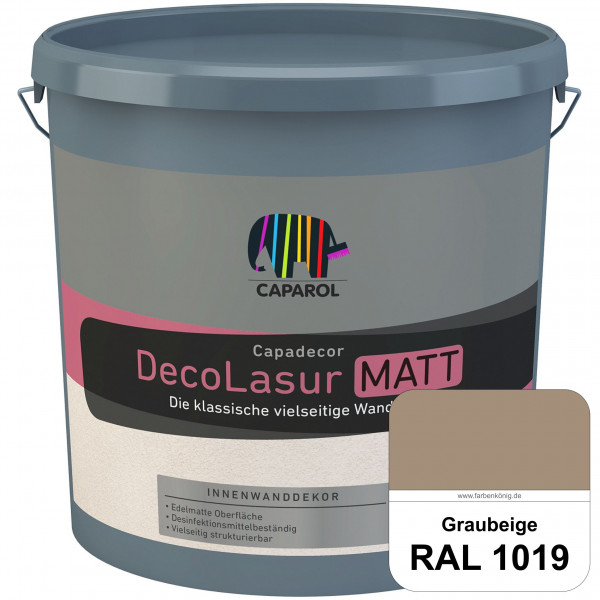 Capadecor DecoLasur Matt (RAL 1019 Graubeige) Matte Lasurfarbe auf Dispersionsbasis (innen)