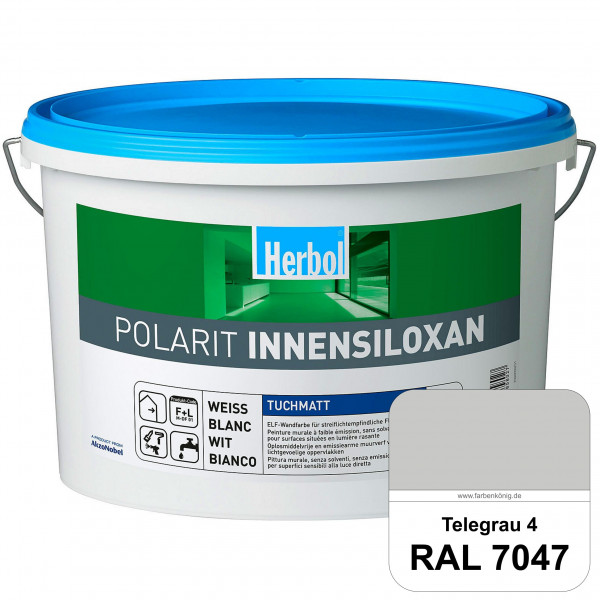 Polarit Innensiloxan (RAL 7047 Telegrau 4) Die Mineralmatte mit Super-Flächenwirkung für streiflicht