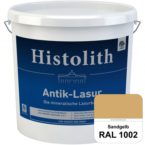 Histolith® Antik-Lasur (RAL 1002 Sandgelb) Lasurkonzentrat nach dem Vorbild historischer Beschichtun