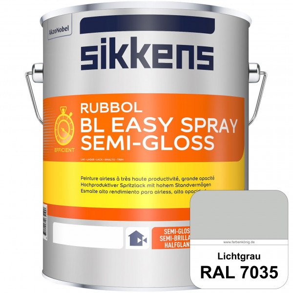 Rubbol BL Easy Spray (RAL 7035 Lichtgrau) Seidenglänzender Airlesslack (außen & innen)