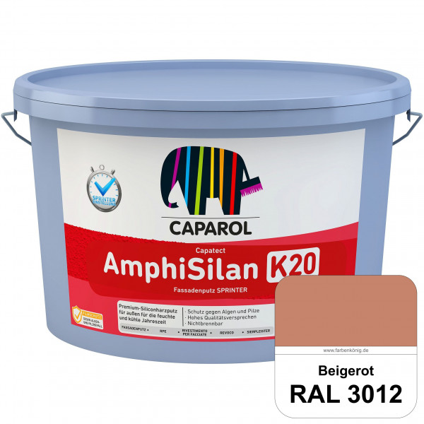 Capatect AmphiSilan Fassadenputz K 20 Winter/SPRINTER (RAL 3012 Beigerot) Verarbeitungsfertiger Sili