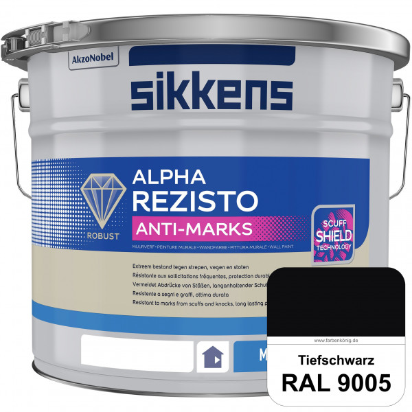 Alpha Rezisto Anti-Marks (RAL 9005 Tiefschwarz) Extrem widerstandsfähige Innenwandfarbe