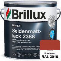 2K-Aqua Seidenmattlack 2388 (RAL 3016 Korallenrot) mechanisch und chemisch hoch belastbar für außen 