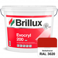 Evocryl 200 (RAL 3020 Verkehrsrot) Verschmutzungsunempfindliche 100% Reinacrylat Fassadenfarbe