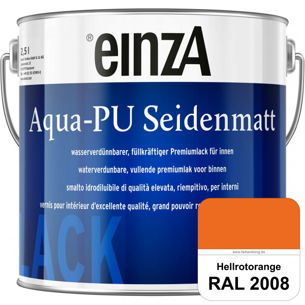einzA Aqua-PU seidenmatt (RAL 2008 Hellrotorange) wasserverdünnbarer Premiumlack für innen