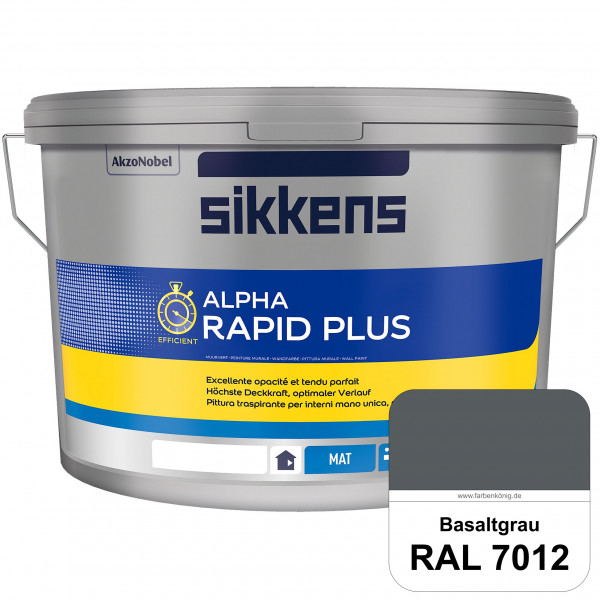 Alpha Rapid Plus (RAL 7012 Basaltgrau) Hochwertige & stumpfmatte Wandfarbe für mittlere Belastungen