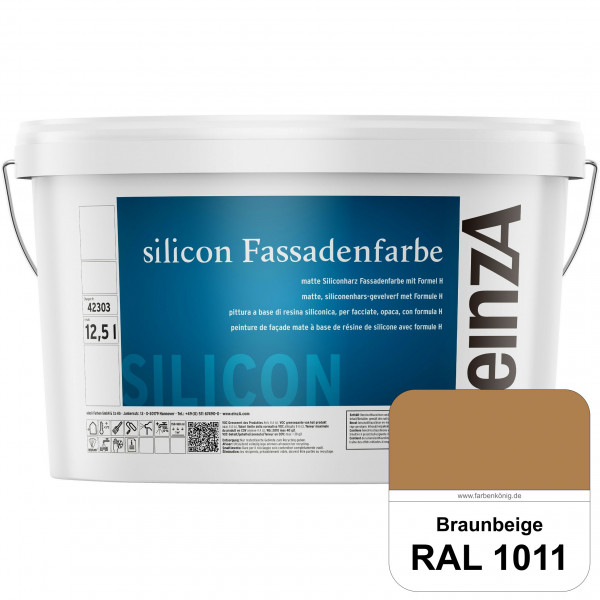 einzA silicon Fassadenfarbe (RAL 1011 Braunbeige) Hochwertige Siliconharz-Fassadenfarbe