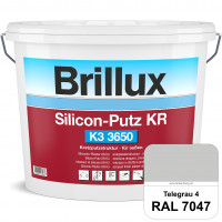 Silicon-Putz KR K3 3650 (RAL 7047 Telegrau 4) Kratzputz auf Siliconharzbasis für dekorative & wetter