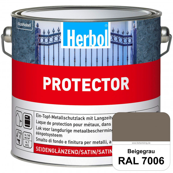 Protector (RAL 7006 Beigegrau) Seidenglänzende Spezialbeschichtung für Eisen- und NE-Metalle (außen)