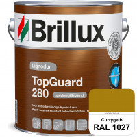 TopGuard 280 (RAL 1027 Currygelb) wasserbasierte, wetterbeständige und seidenglänzende Hybridlasur (