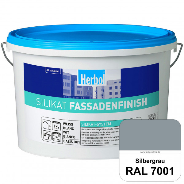 Silikat FassadenFinish (RAL 7001 Silbergrau) mineralische Fassadenfarbe für den natürlichen Fassaden