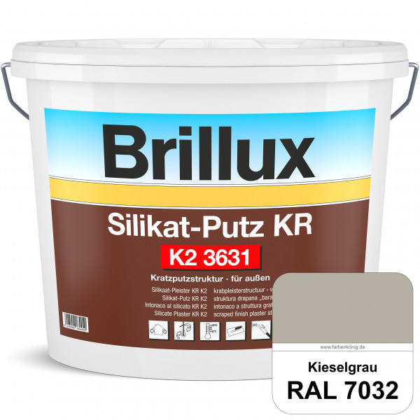 Silikat-Putz KR K2 3631 (RAL 7032 Kieselgrau) Dekorativer Kratzputz auf Silikatbasis