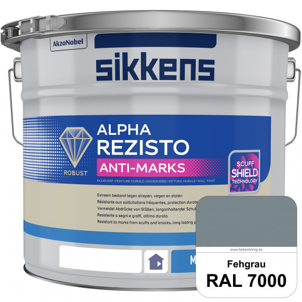 Alpha Rezisto Anti-Marks (RAL 7000 Fehgrau) Extrem widerstandsfähige Innenwandfarbe