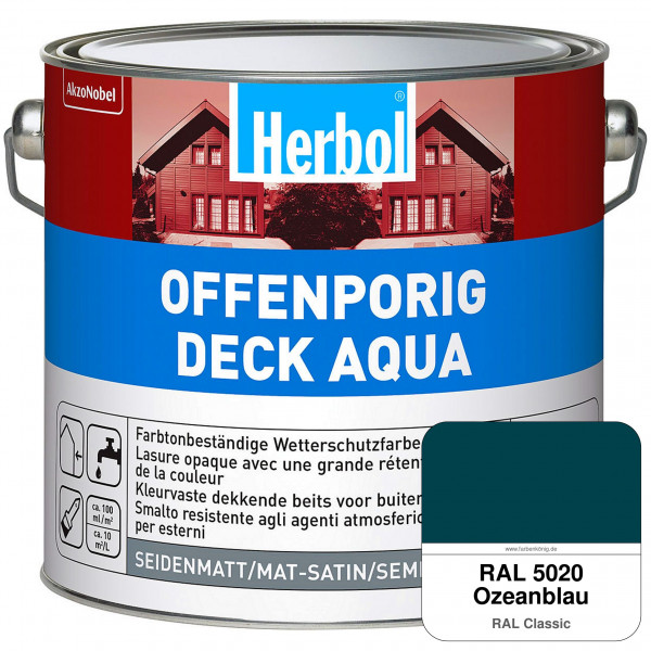 Offenporig-Deck Aqua (RAL 5020 Ozeanblau)