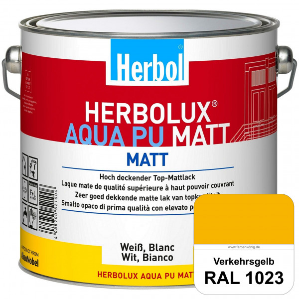 Herbolux Aqua PU Matt (RAL 1023 Verkehrsgelb) Top-PU-Mattlack auf Wasserbasis (Innen)