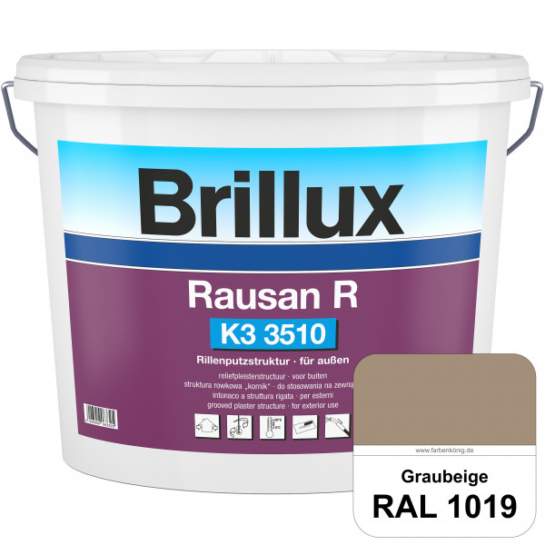 Rausan R K3 3510 (RAL 1019 Graubeige) Organisch gebundener Rillenputz für wetterbeständige Oberfläch