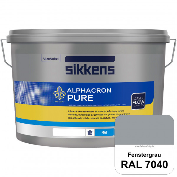 Alphacron Pure (RAL 7040 Fenstergrau) Edelmatte & hochertige Premium Wandfarbe für glatte Untergründ