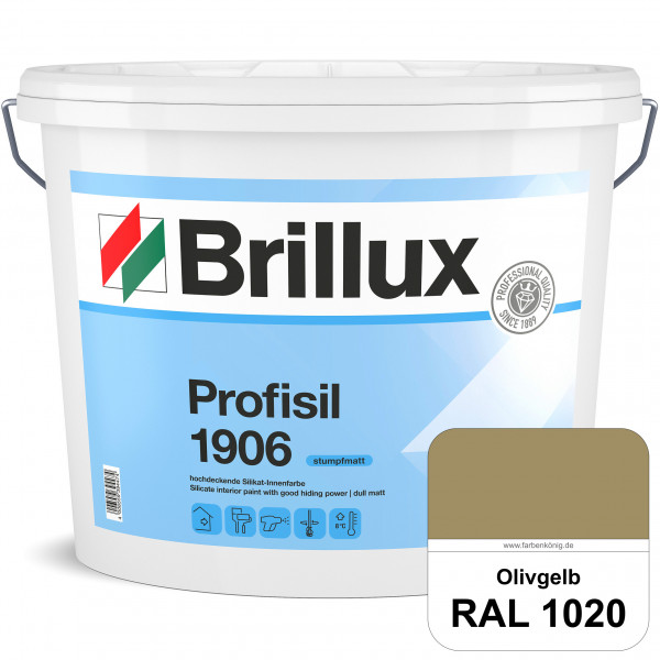 Profisil 1906 Silikat-Innenfarbe (RAL 1020 Olivgelb) stumpfmatte Innenfarbe für Allergiker nach DIN