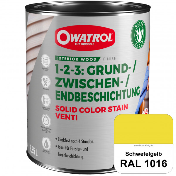 SOLID COLOR STAIN VENTI (RAL 1016 Schwefelgelb)
