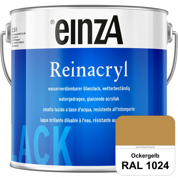 einzA Reinacryl (RAL 1024 Ockergelb) wetterbeständige glänzende Acryl-PU-Lackfarbe