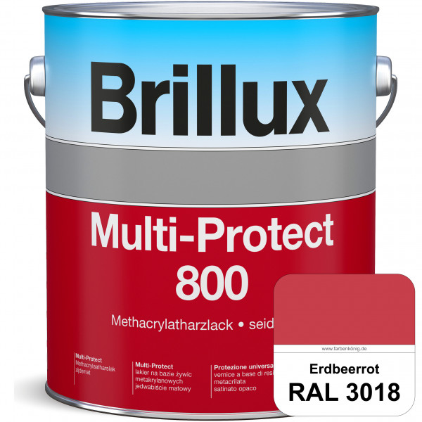 Multi-Protect 800 (RAL 3018 Erdbeerrot) seidenmatter, hoch wetterbeständiger Methacrylatharzlack, fü
