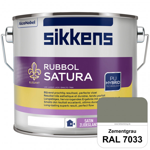 Rubbol Satura (RAL 7033 Zementgrau) seidenglänzender Lack (lösemittelhaltig) innen & außen