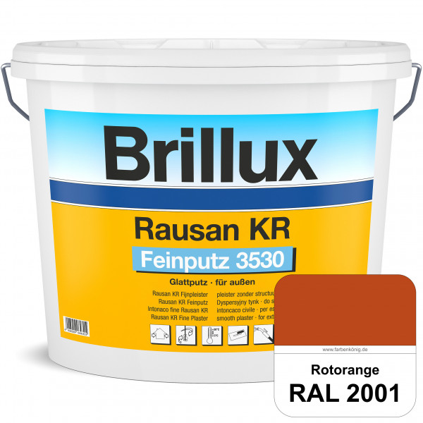 Rausan KR Feinputz 3530 (RAL 2001 Rotorange) organisch gebundener & verarbeitungsfertiger Glattputz