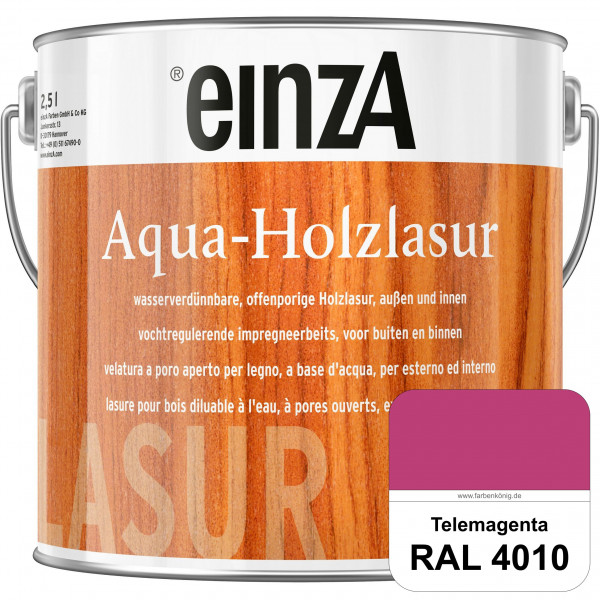 einzA Aqua-Holzlasur (RAL 4010 Telemagenta) wasserverdünnbare offenporige Holzlasur für Holzbauteile