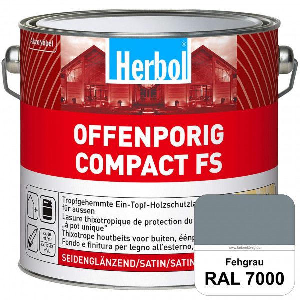 Offenporig Compact FS (RAL 7000 Fehgrau) Rationelle & thixotrope Ein-Topf-Holzlasur (außen)