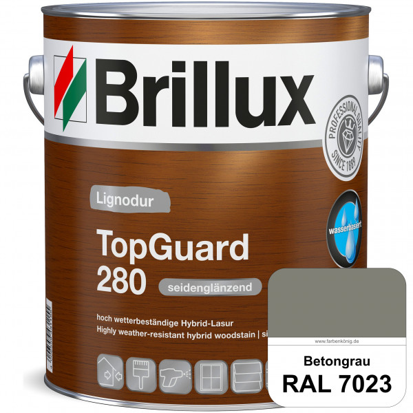TopGuard 280 (RAL 7023 Betongrau) wasserbasierte, wetterbeständige und seidenglänzende Hybridlasur (