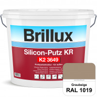 Silicon-Putz KR K2 3649 (RAL 1019 Graubeige) Dekorputz auf Siliconharzbasis (außen)