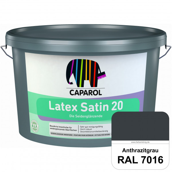 Latex Satin 20 (RAL 7016 Anthrazitgrau) strapazierfähige seidenglänzende Latexfarbe (Innen)