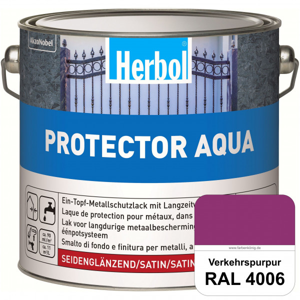 Protector Aqua (RAL 4006 Verkehrspurpur) Lack für Eisen, Stahl und NE-Metalle (Innen&Außen)