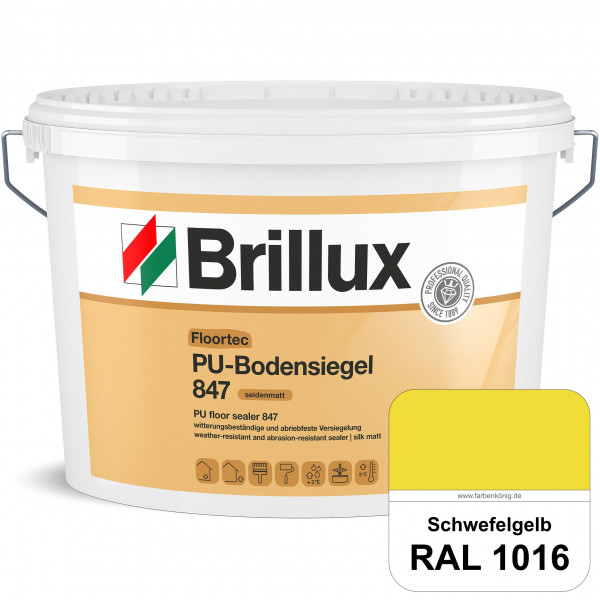 Floortec PU-Bodensiegel ELF 847 (RAL 1016 Schwefelgelb) seidenmatt, witterungsbeständig, außen & inn