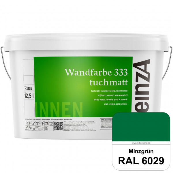 einzA Wandfarbe 333 tuchmatt (RAL 6029 Minzgrün) Hochdeckende, waschbeständige Wandfarbe
