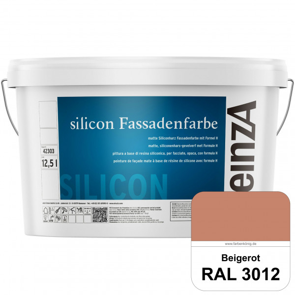 einzA silicon Fassadenfarbe (RAL 3012 Beigerot) Hochwertige Siliconharz-Fassadenfarbe