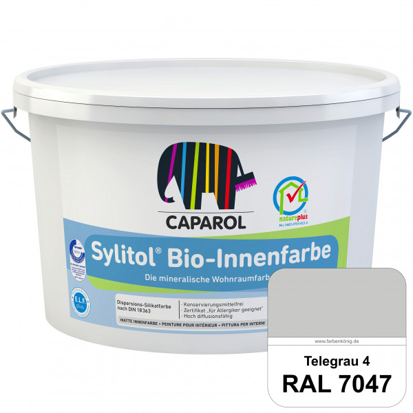 Sylitol® Bio-Innenfarbe (RAL 7047 Telegrau 4) Innenfarbe auf Silikatbasis  für Allergiker