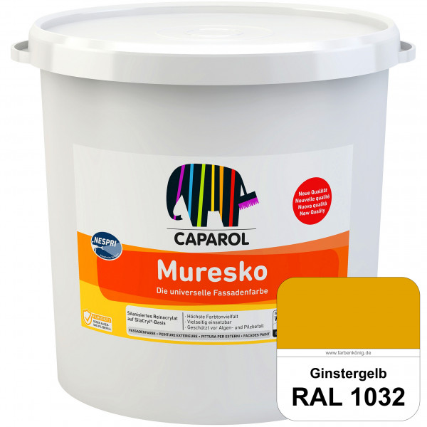 Muresko Nespri (R 30) (RAL 1032 Ginstergelb) Silanisierte Reinacrylat-Fassadenfarbe auf SilaCryl®-Ba
