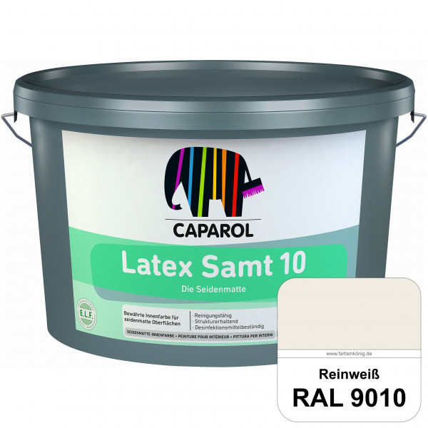 Latex Samt 10 (RAL 9010 Reinweiß) beanspruchbare seidenmatte Latexfarbe (Innen)