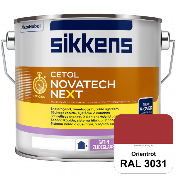 Cetol Novatech neXt (RAL 3031 Orientrot) Schnelltrocknende Hybrid-Lasur mit höchster Wetterbeständig