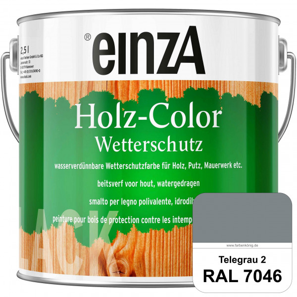 einzA Holz-Color (RAL 7046 Telegrau 2) Wetterschutzfarbe für außen