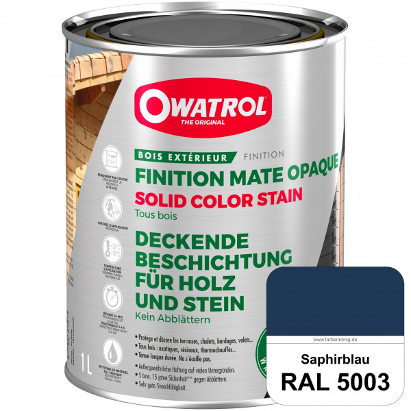 Solid Color Stain (RAL 5003 Saphirblau) deckende und matte Wetterschutzfarbe außen