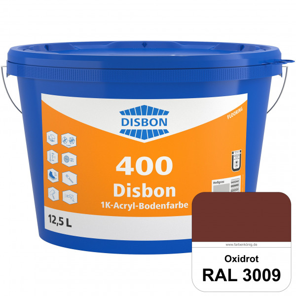Disbon 400 1K-Acryl-Bodenfarbe (RAL 3009 Oxidrot) Dispersionsbeschichtung für mineralische Bodenfläc